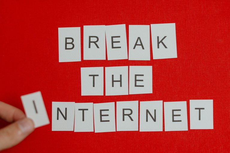 Cutout letters forming 'Break the Internet' on a vibrant red background. — Die besten Spiele und Promotions im VIP Casino erl